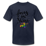 Focus in Shine Out BR Unisex Jersey T-Shirt by Bella + Canvas - navy