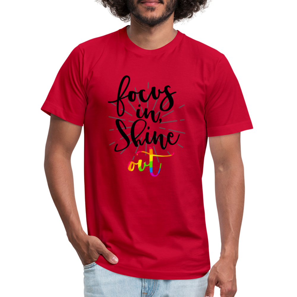 Focus in Shine Out BR Unisex Jersey T-Shirt by Bella + Canvas - red