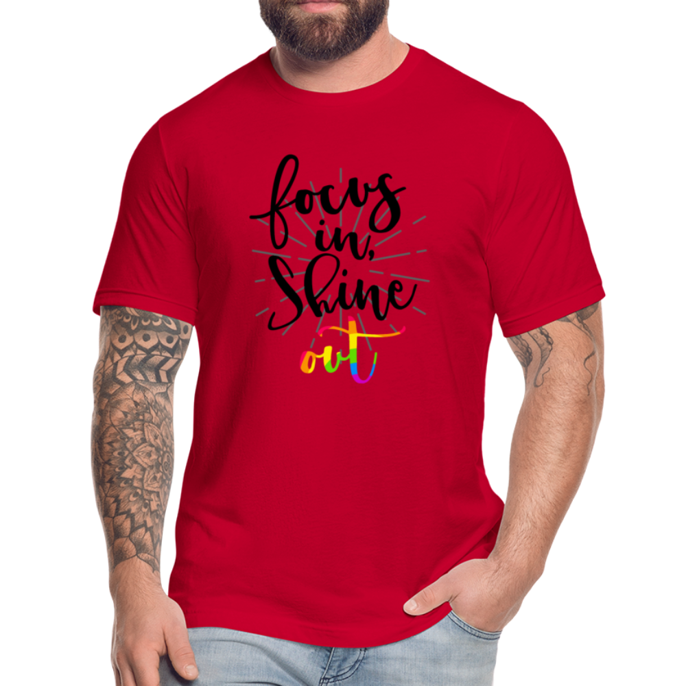 Focus in Shine Out BR Unisex Jersey T-Shirt by Bella + Canvas - red