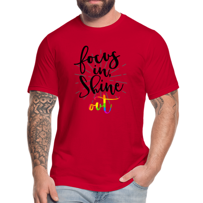 Focus in Shine Out BR Unisex Jersey T-Shirt by Bella + Canvas - red