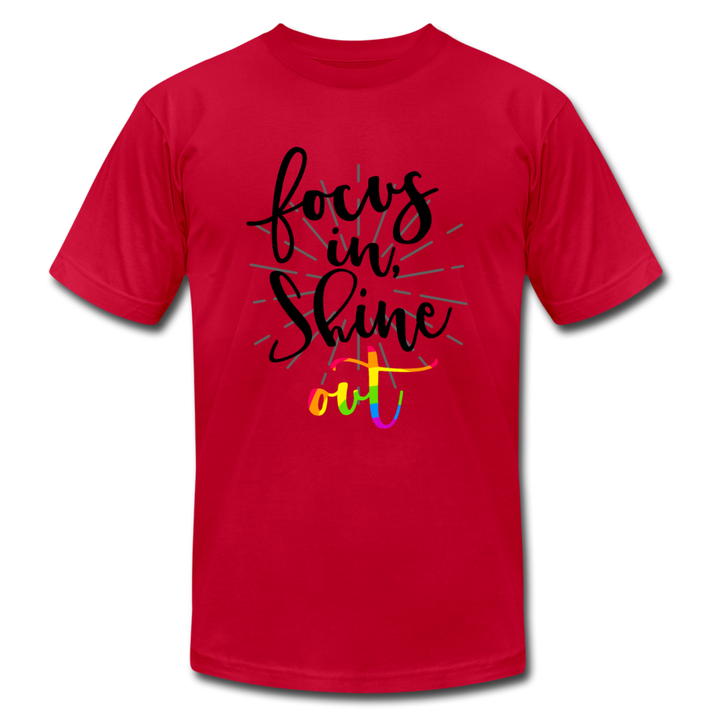 Focus in Shine Out BR Unisex Jersey T-Shirt by Bella + Canvas - red