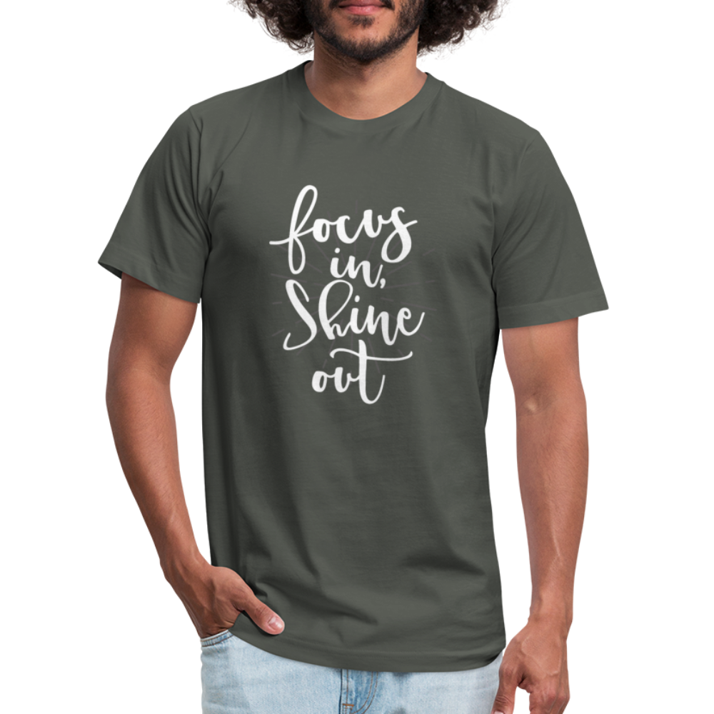 Focus in Shine Out  WW Unisex Jersey T-Shirt by Bella + Canvas - asphalt