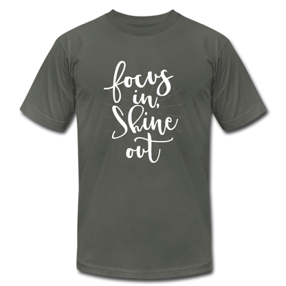 Focus in Shine Out  WW Unisex Jersey T-Shirt by Bella + Canvas - asphalt