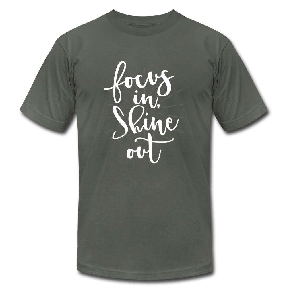 Focus in Shine Out  WW Unisex Jersey T-Shirt by Bella + Canvas - asphalt
