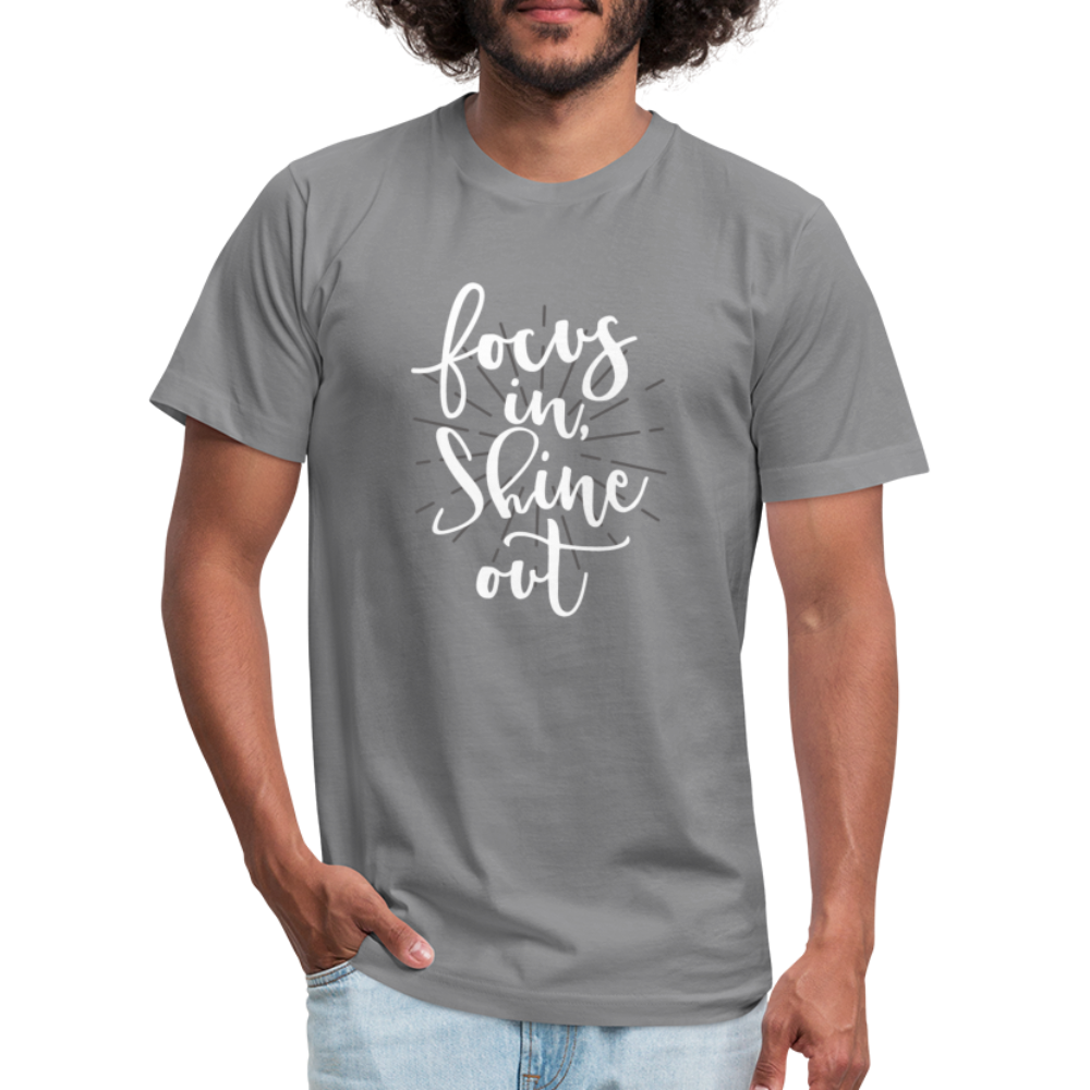 Focus in Shine Out  WW Unisex Jersey T-Shirt by Bella + Canvas - slate