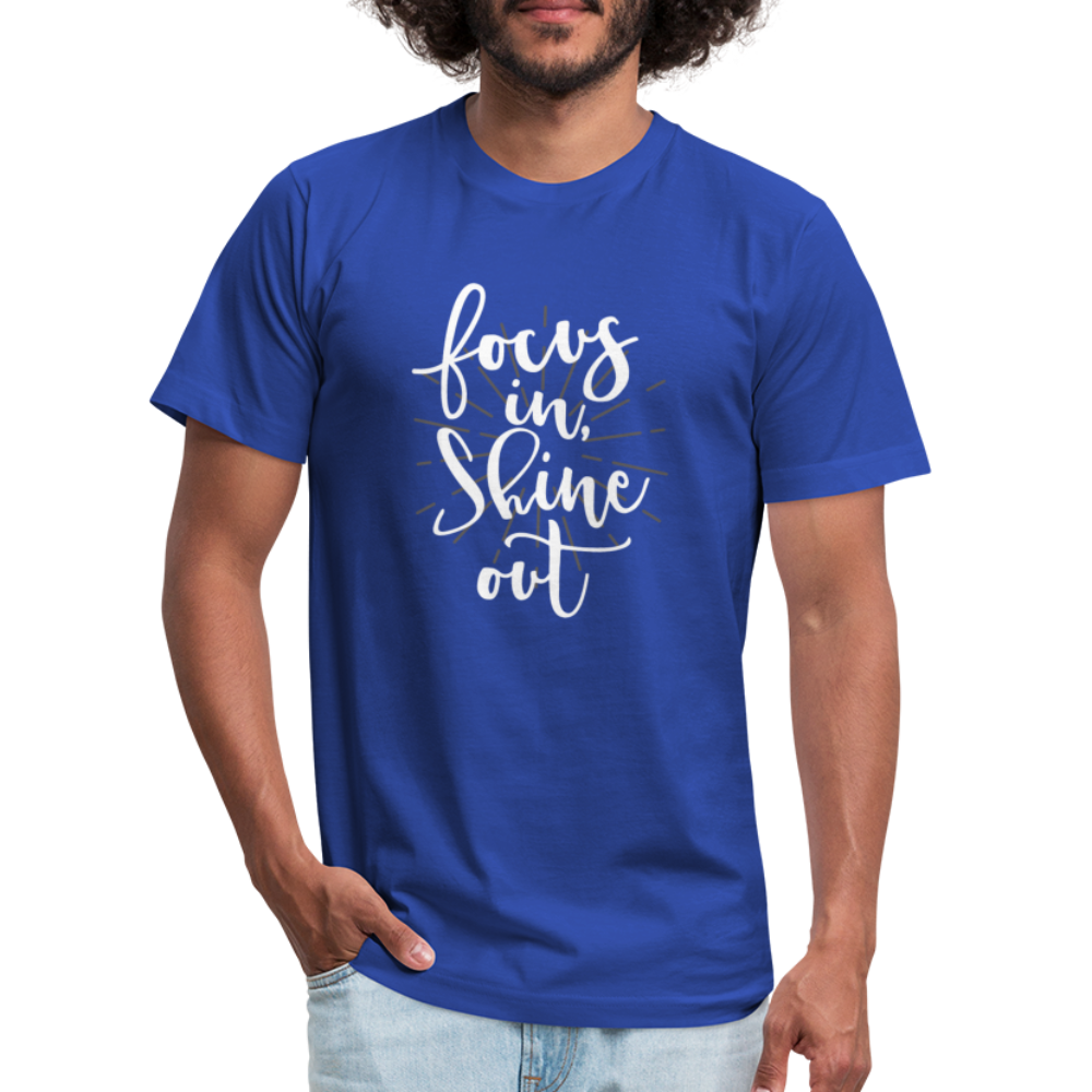 Focus in Shine Out  WW Unisex Jersey T-Shirt by Bella + Canvas - royal blue