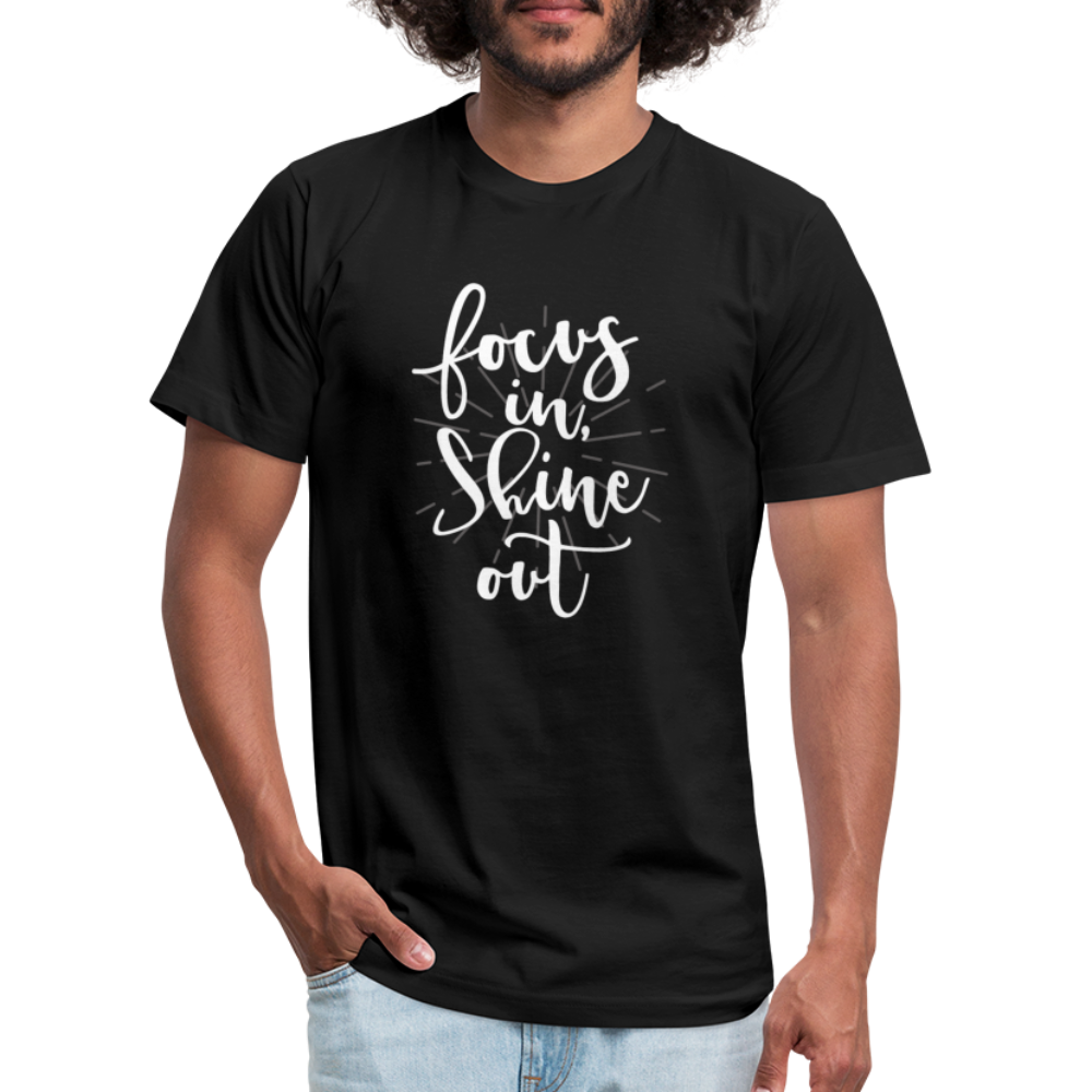 Focus in Shine Out  WW Unisex Jersey T-Shirt by Bella + Canvas - black