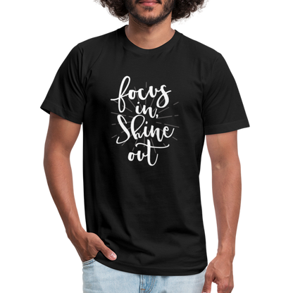 Focus in Shine Out  WW Unisex Jersey T-Shirt by Bella + Canvas - black