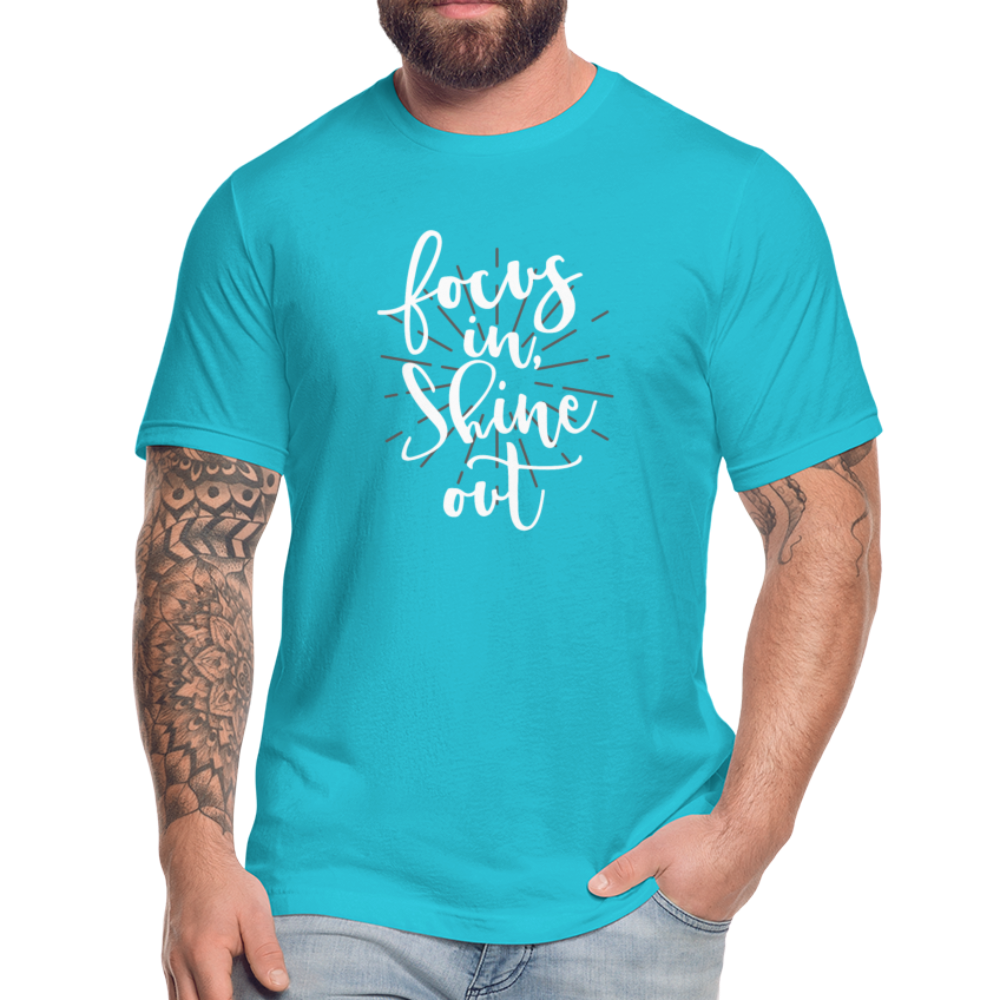 Focus in Shine Out  WW Unisex Jersey T-Shirt by Bella + Canvas - turquoise