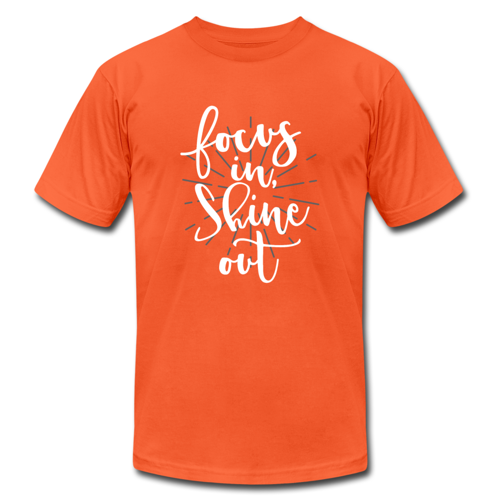 Focus in Shine Out  WW Unisex Jersey T-Shirt by Bella + Canvas - orange