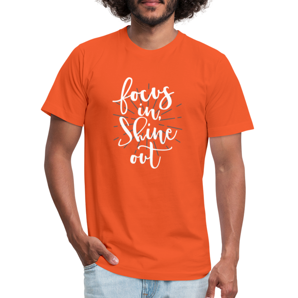 Focus in Shine Out  WW Unisex Jersey T-Shirt by Bella + Canvas - orange