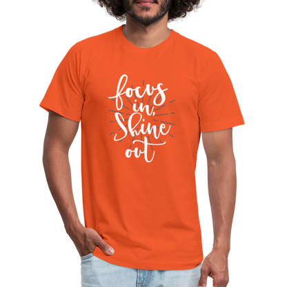 Focus in Shine Out  WW Unisex Jersey T-Shirt by Bella + Canvas - orange