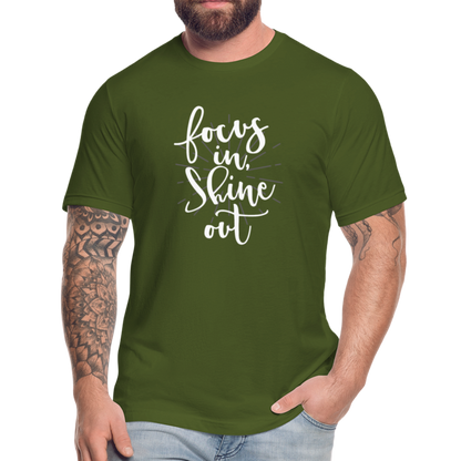 Focus in Shine Out  WW Unisex Jersey T-Shirt by Bella + Canvas - olive