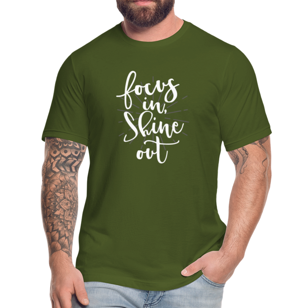Focus in Shine Out  WW Unisex Jersey T-Shirt by Bella + Canvas - olive