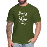 Focus in Shine Out  WW Unisex Jersey T-Shirt by Bella + Canvas - olive