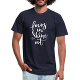 Focus in Shine Out  WW Unisex Jersey T-Shirt by Bella + Canvas - navy