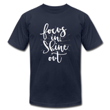 Focus in Shine Out  WW Unisex Jersey T-Shirt by Bella + Canvas - navy