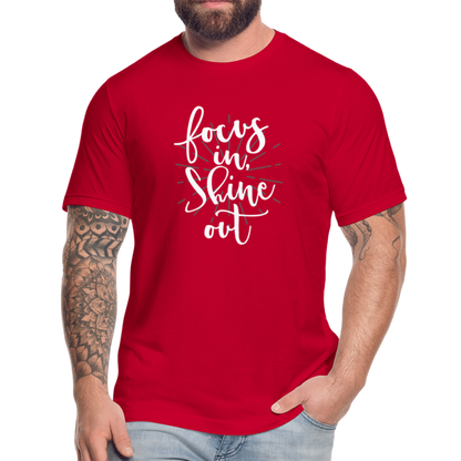 Focus in Shine Out  WW Unisex Jersey T-Shirt by Bella + Canvas - red