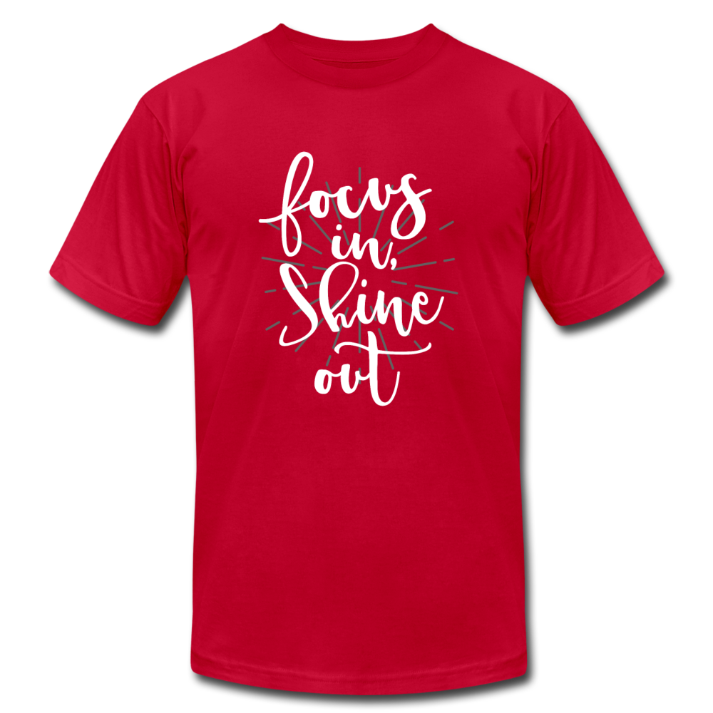 Focus in Shine Out  WW Unisex Jersey T-Shirt by Bella + Canvas - red