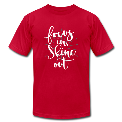 Focus in Shine Out  WW Unisex Jersey T-Shirt by Bella + Canvas - red