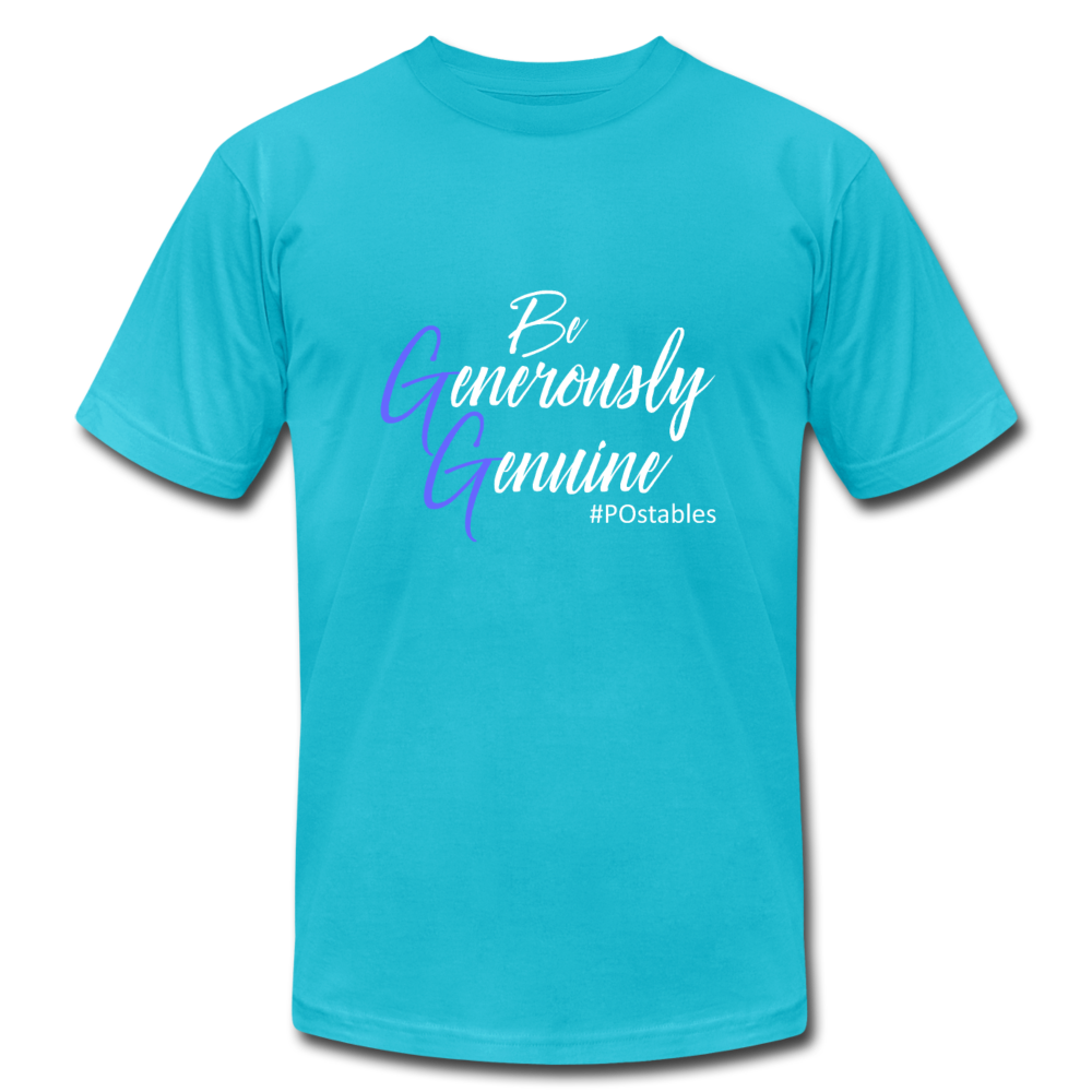 Be Generously Genuine W Unisex Jersey T-Shirt by Bella + Canvas - turquoise