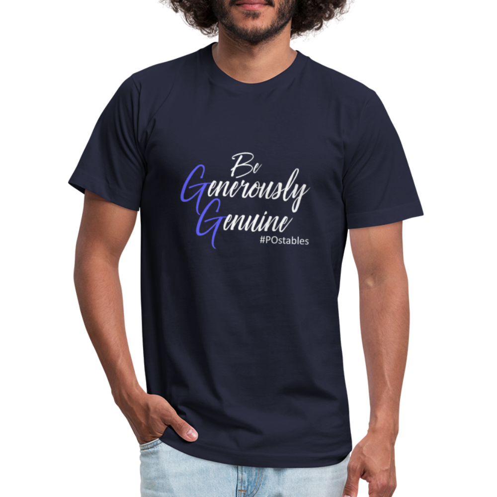 Be Generously Genuine W Unisex Jersey T-Shirt by Bella + Canvas - navy