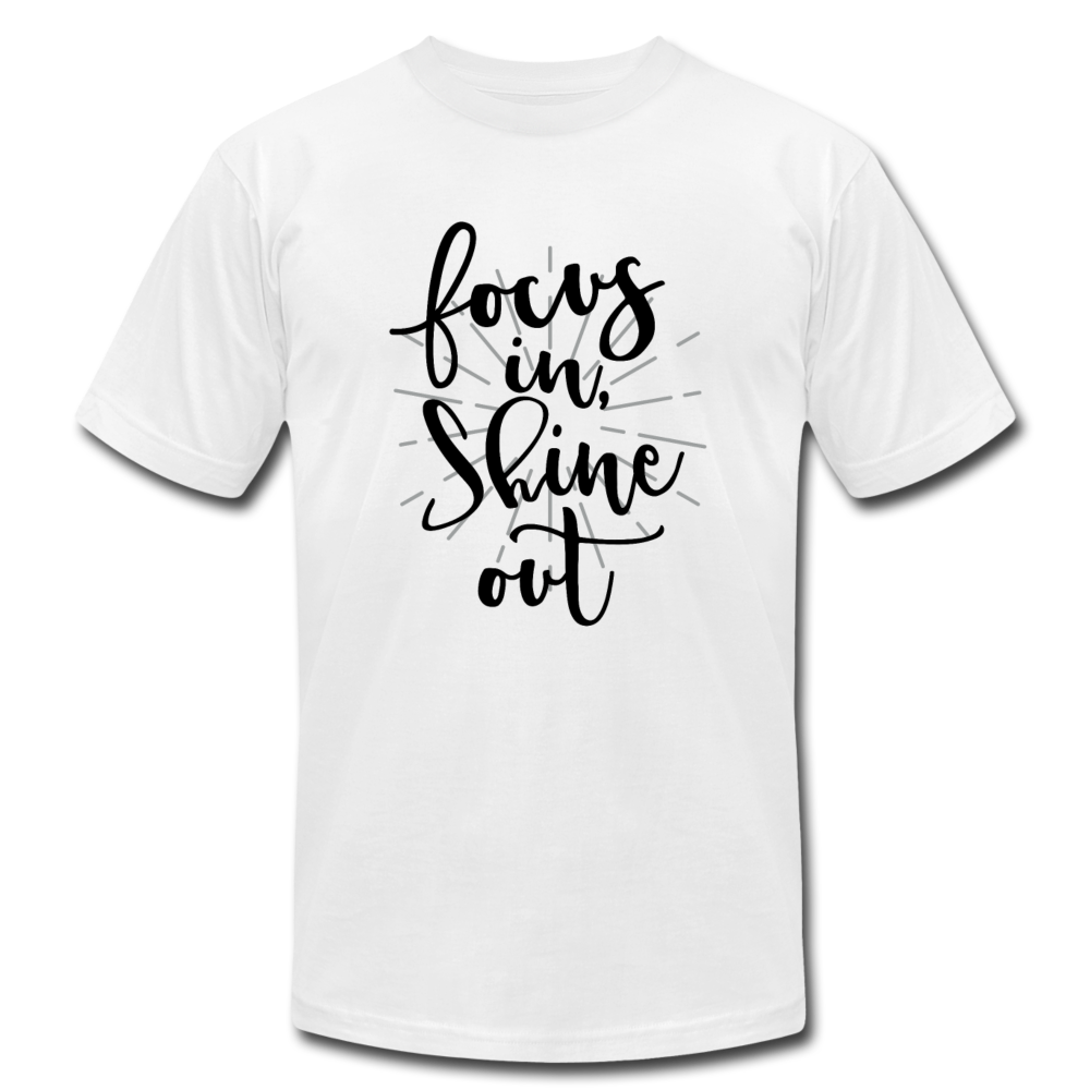 Focus in Shine Out BB Unisex Jersey T-Shirt by Bella + Canvas - white