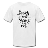 Focus in Shine Out BB Unisex Jersey T-Shirt by Bella + Canvas - white