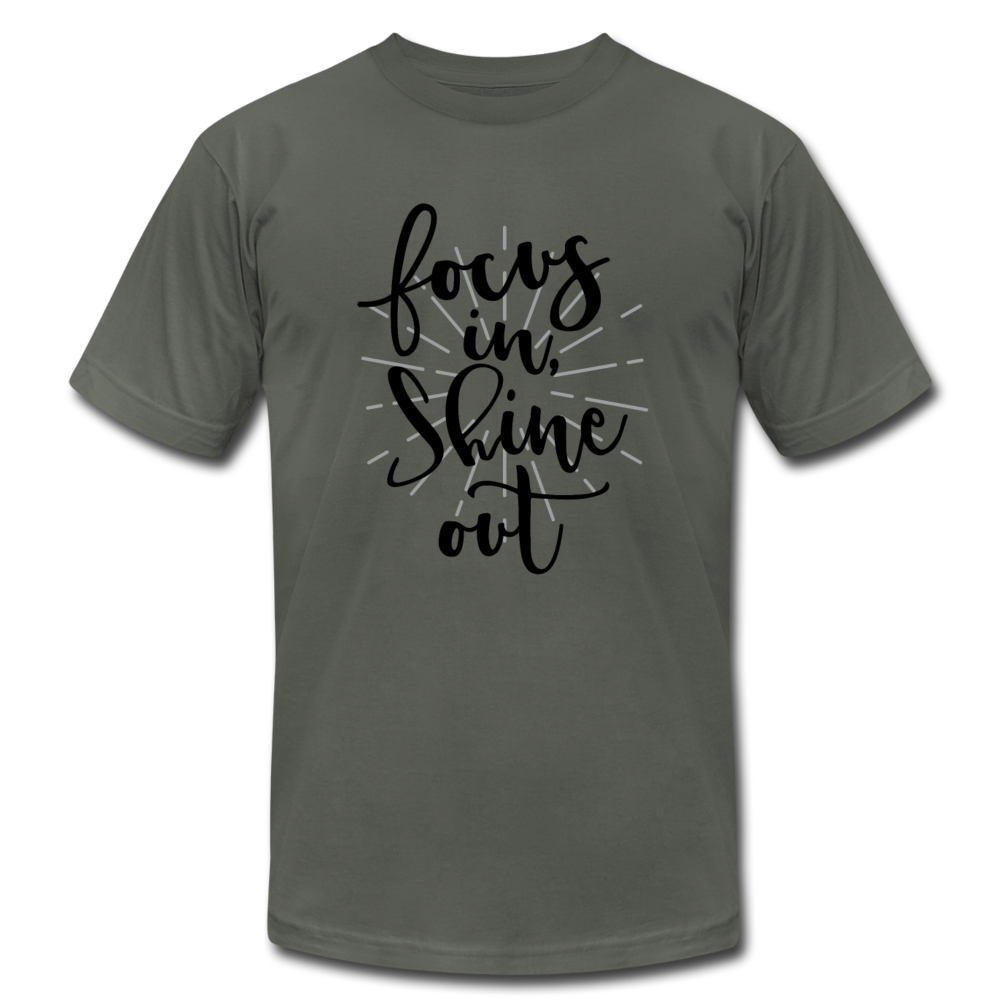 Focus in Shine Out BB Unisex Jersey T-Shirt by Bella + Canvas - asphalt