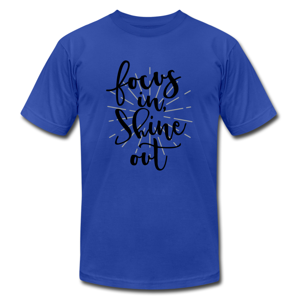 Focus in Shine Out BB Unisex Jersey T-Shirt by Bella + Canvas - royal blue
