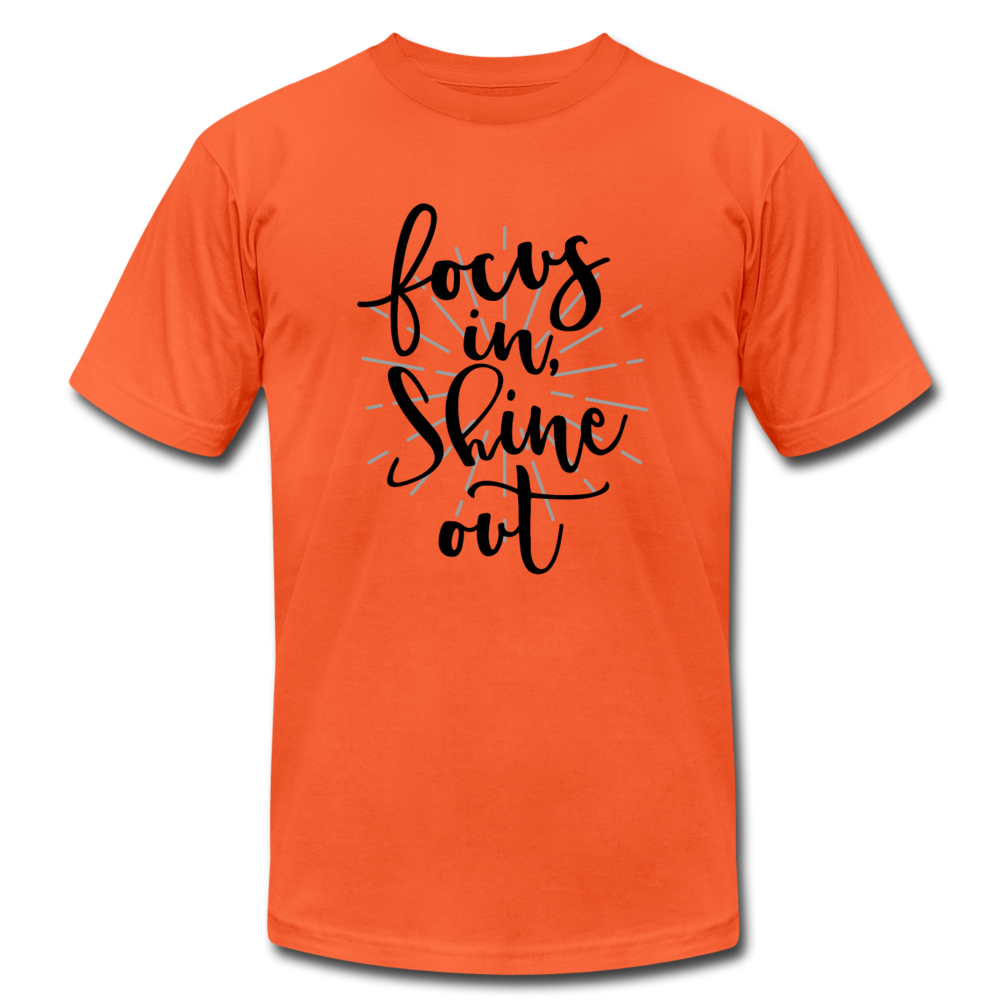 Focus in Shine Out BB Unisex Jersey T-Shirt by Bella + Canvas - orange