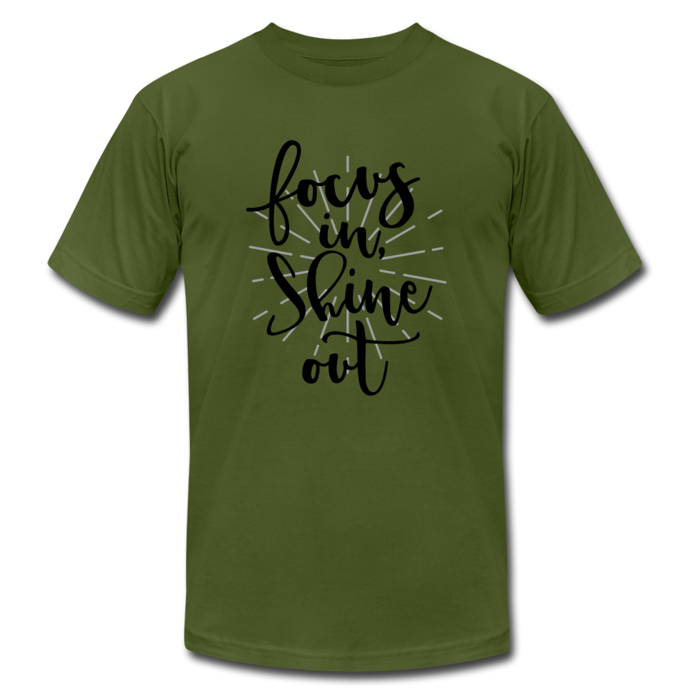 Focus in Shine Out BB Unisex Jersey T-Shirt by Bella + Canvas - olive