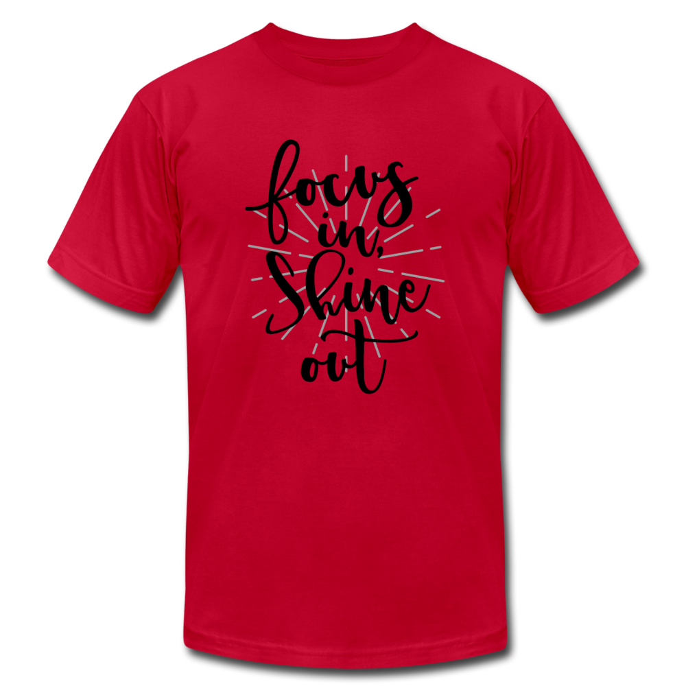 Focus in Shine Out BB Unisex Jersey T-Shirt by Bella + Canvas - red