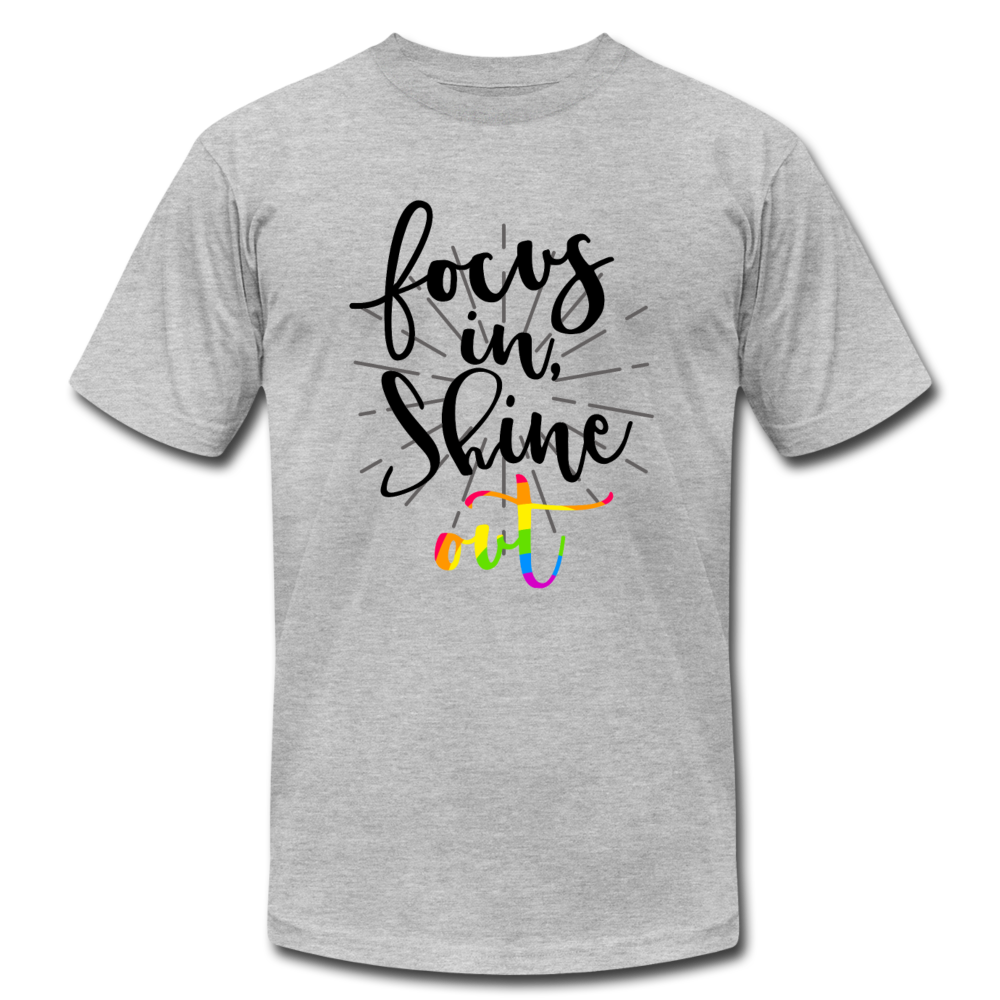 Focus in Shine Out B Unisex Jersey T-Shirt by Bella + Canvas - heather gray