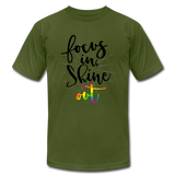 Focus in Shine Out B Unisex Jersey T-Shirt by Bella + Canvas - olive