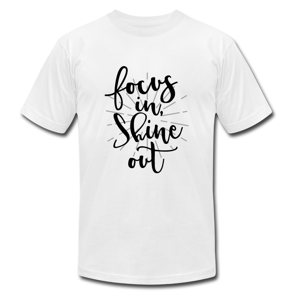 Focus in Shine Out B Unisex Jersey T-Shirt by Bella + Canvas - white