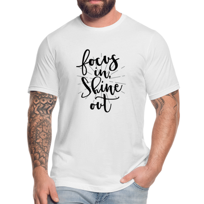 Focus in Shine Out B Unisex Jersey T-Shirt by Bella + Canvas - white