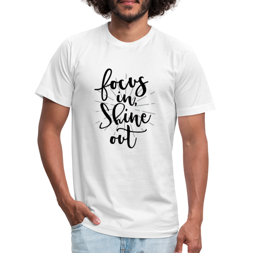 Focus in Shine Out B Unisex Jersey T-Shirt by Bella + Canvas - white