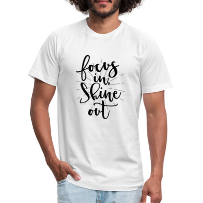 Focus in Shine Out B Unisex Jersey T-Shirt by Bella + Canvas - white