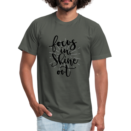 Focus in Shine Out B Unisex Jersey T-Shirt by Bella + Canvas - asphalt