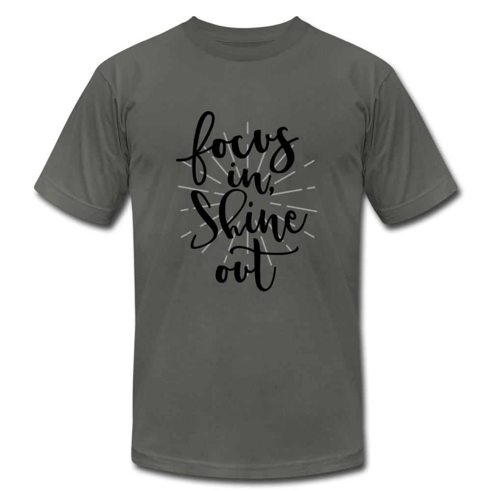 Focus in Shine Out B Unisex Jersey T-Shirt by Bella + Canvas - asphalt