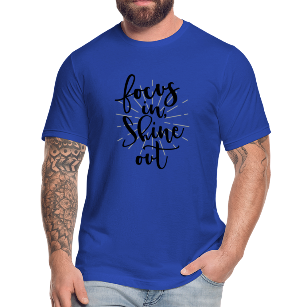 Focus in Shine Out B Unisex Jersey T-Shirt by Bella + Canvas - royal blue