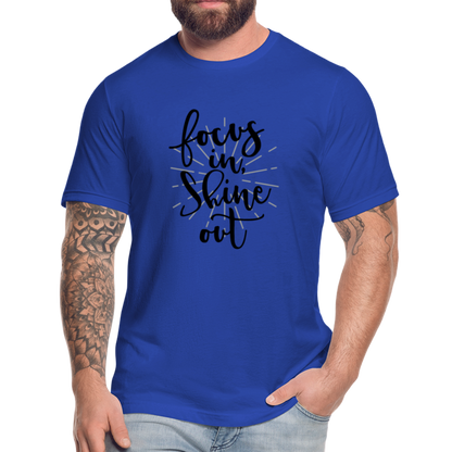 Focus in Shine Out B Unisex Jersey T-Shirt by Bella + Canvas - royal blue