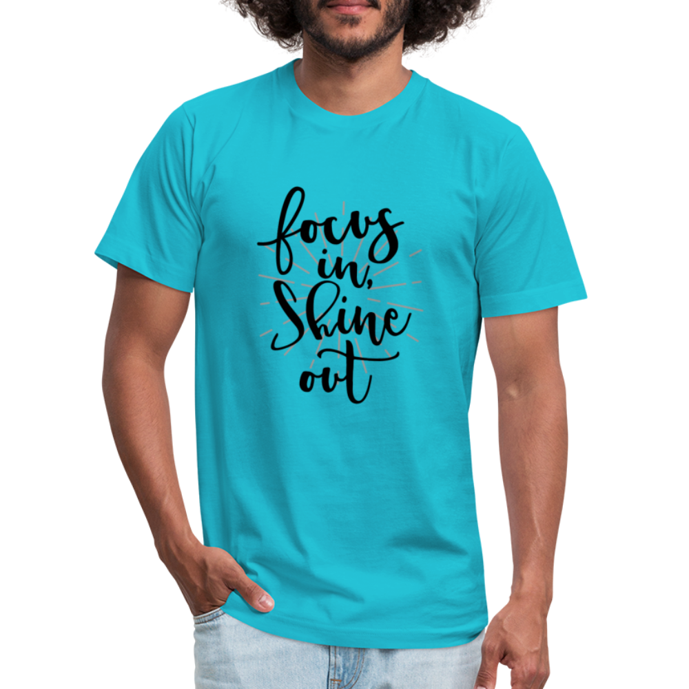 Focus in Shine Out B Unisex Jersey T-Shirt by Bella + Canvas - turquoise