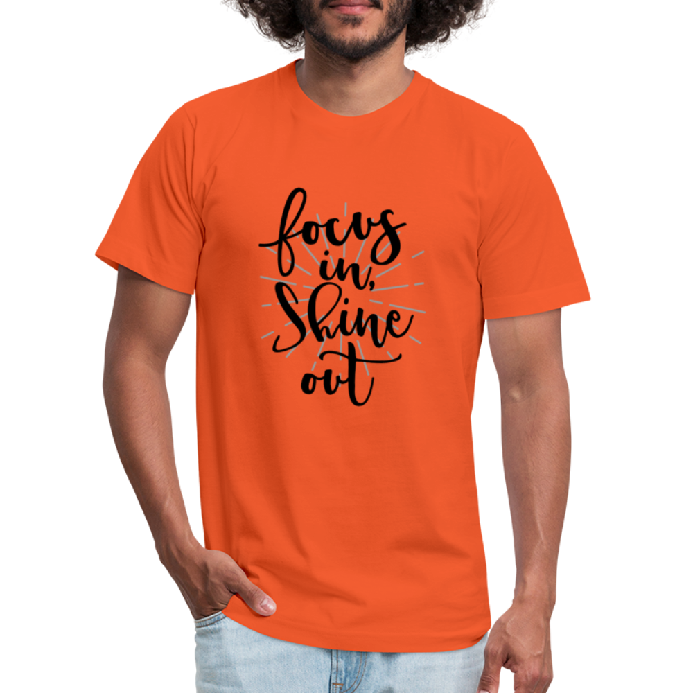 Focus in Shine Out B Unisex Jersey T-Shirt by Bella + Canvas - orange