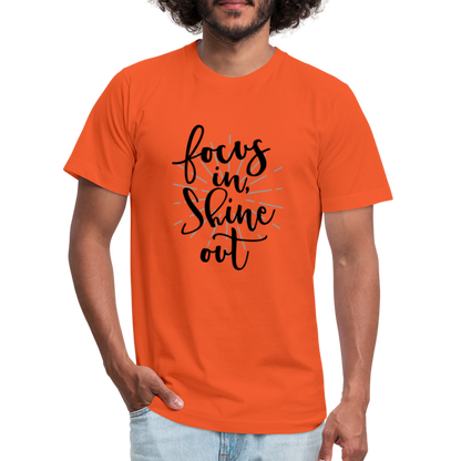Focus in Shine Out B Unisex Jersey T-Shirt by Bella + Canvas - orange
