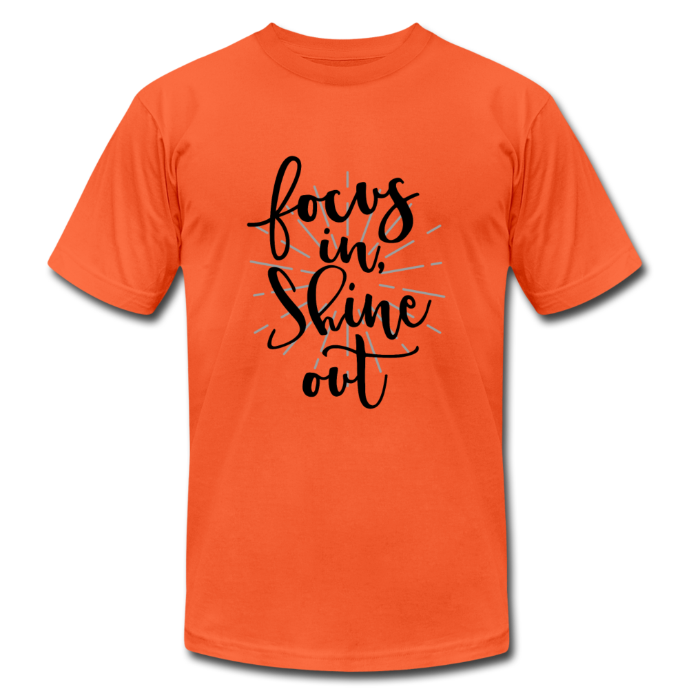 Focus in Shine Out B Unisex Jersey T-Shirt by Bella + Canvas - orange