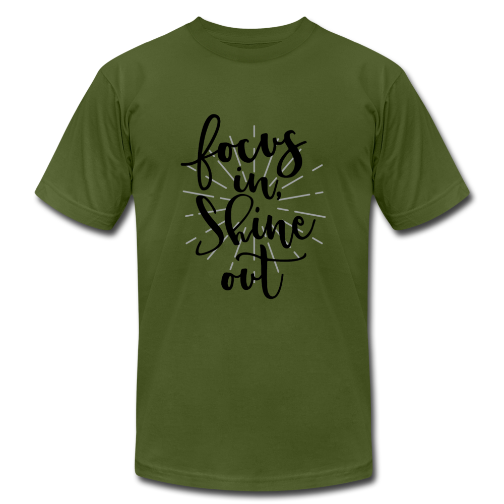 Focus in Shine Out B Unisex Jersey T-Shirt by Bella + Canvas - olive