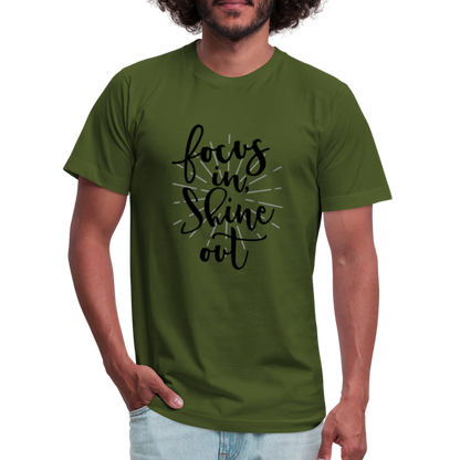 Focus in Shine Out B Unisex Jersey T-Shirt by Bella + Canvas - olive