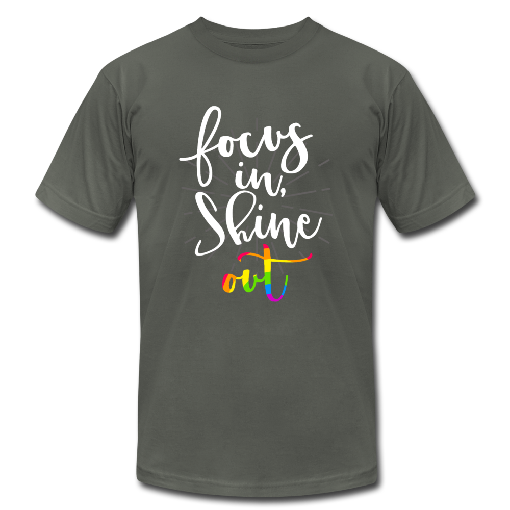 Focus in Shine Out W Unisex Jersey T-Shirt by Bella + Canvas - asphalt